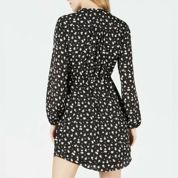 Maison Jules Women's Black Floral Long-Sleeved Shirt Dress Sz. MEDIUM - Picture 2 of 6